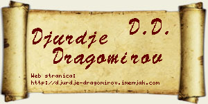Đurđe Dragomirov vizit kartica